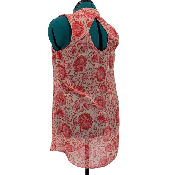 Cabi Vita Blouse #5037, Pink Paisley and Floral Sleeveless Cowl Neck Top, Medium - Picture 5 of 14